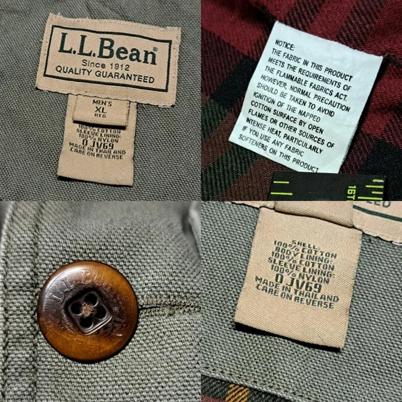 Men's L.L.Bean Original Field Coat Cotton Lined Jacket Size XL
